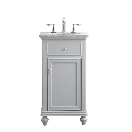 ELEGANT DECOR 19 In. Single Bathroom Vanity Set In Light Grey VF12319GR